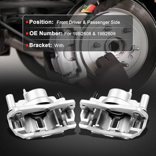 Image of cciyu Front Left & Right Brake Calipers Assembly w /Bracket 19B2608 19B2609 For Ford For Probe,For Mazda For 626 /For MX-6 /For Protege /For Protege5