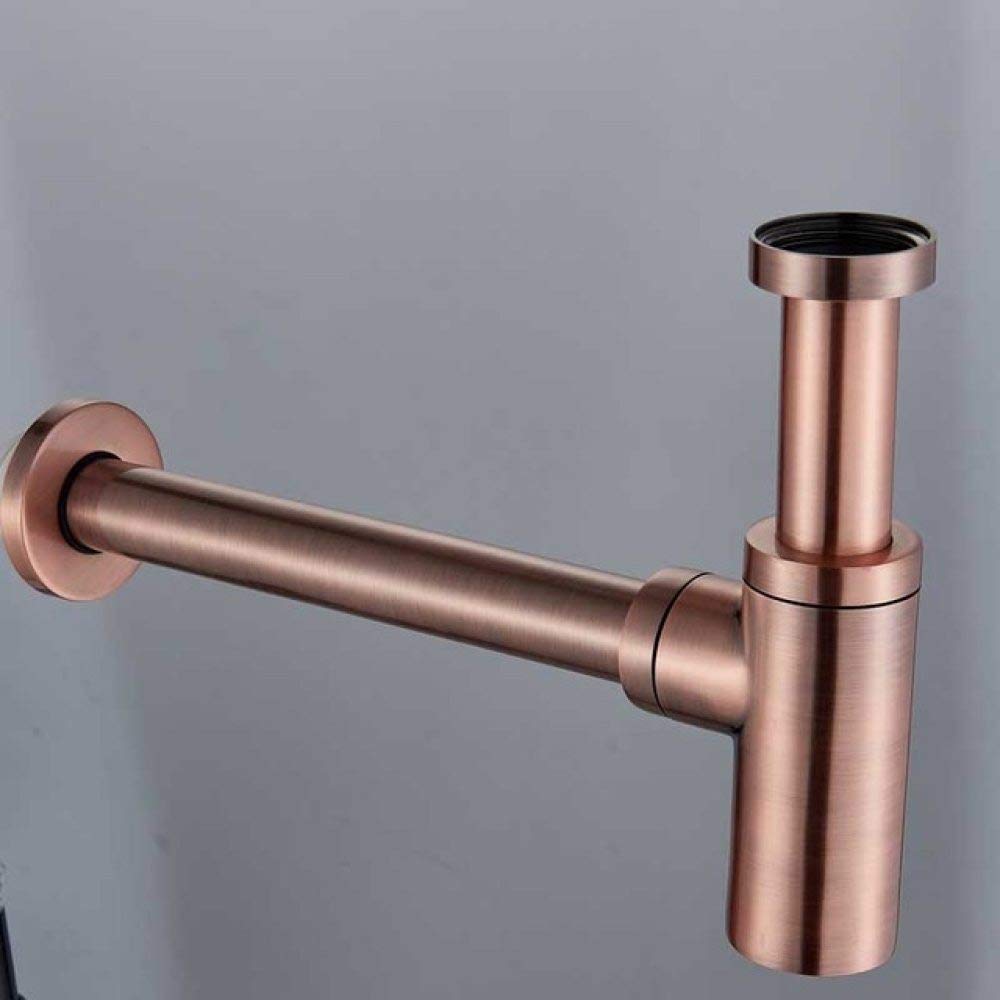 Bronce Redondo Sifón Botella Trampa Baño Negro Tocador Lavabo Tubería Latón Desagüe emergente con desbordamiento, Desagüe de sifón Dorado, China (Sifón Rojo de latón China)
