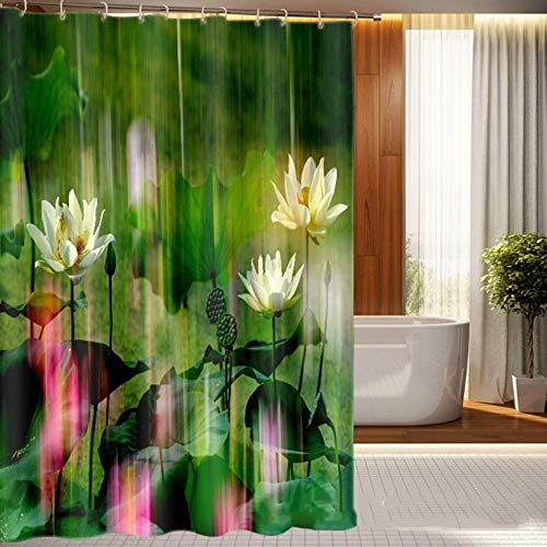 Rideau de salle de bain 3D MU idéal pour créer un espace douche moderne