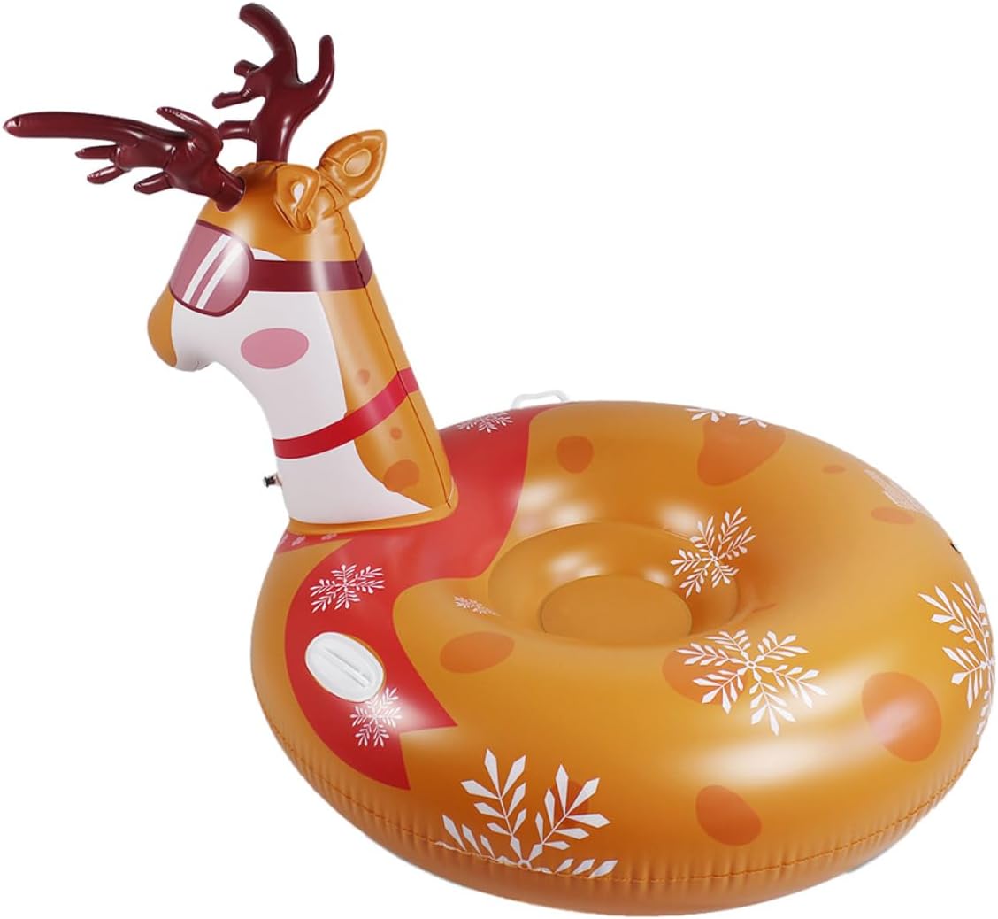 SUPVOX Snow Tube Inflatable PVC Sled Tubing for Adults Boys and Girls High Abrasion Low Temperature Resistance Easy Maintenance