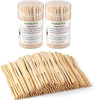 Banboo Forks 3.5 inch 220 Pcs & Bamboo Skewes 12 inch 200 Pcs