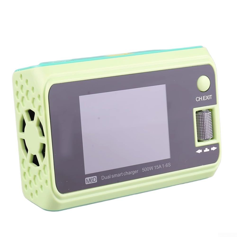 Cargador de equilibrio de doble canal de 500 W con refrigeración optimizada y puerto USB para baterías de litio 6S y compatibilidad de modelos de aviones (B)