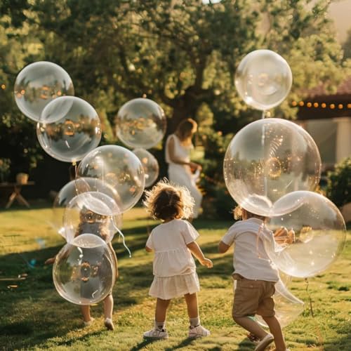 Image of 30 Pack Clear Balloons 36 Inch Clear Latex Party Large Balloon Bulk for Various Party Events Decorations