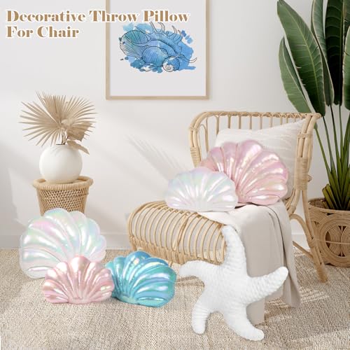 Marble Empire ME22114SH Shell Pillow Seashell Decorative Throw Pillows Pearlescent Sea Shell Toy Coastal Beach Shaped Ocean Theme Decor (14×11'') thumb #5