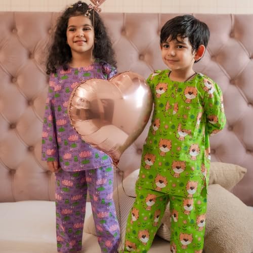 Image of 1-10 Years | Boys & Girls Cotton Night Suit Pajama Set for Kids