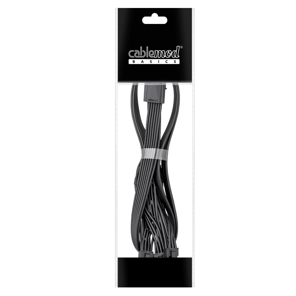 CableMod 12V-2x6 90° PCIe Cable For Corsair PSUs - StealthSense Technology, 16AWG, 600W, 65cm, Black