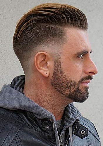 Nlw European Human Hair Mens Toupee Mono Base With Pu Around Hair Replacement 7X9" Straight Hair Pieces For Men #1B Off Black #TOP7