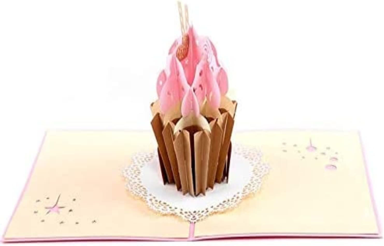 Delicious Cup Cake Theme Creative 3D Pop UP Greeting Gift Cards for Birthday, Father's Day, Thank You, Best Wishes, Party OR Any Occasion