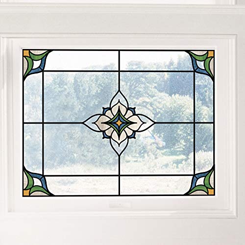 InHome NH2415 Blue Alden Stained Glass Decal, Green