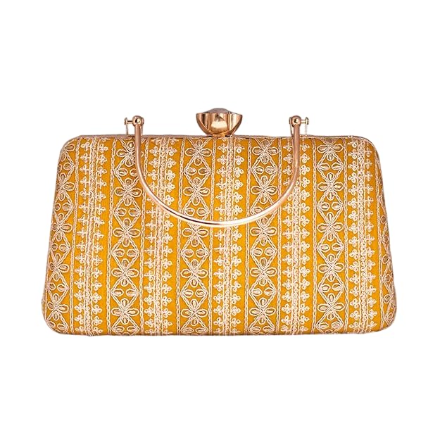 Multicolored Threadwork Embroidery Clutch Bag for Women-image-45
