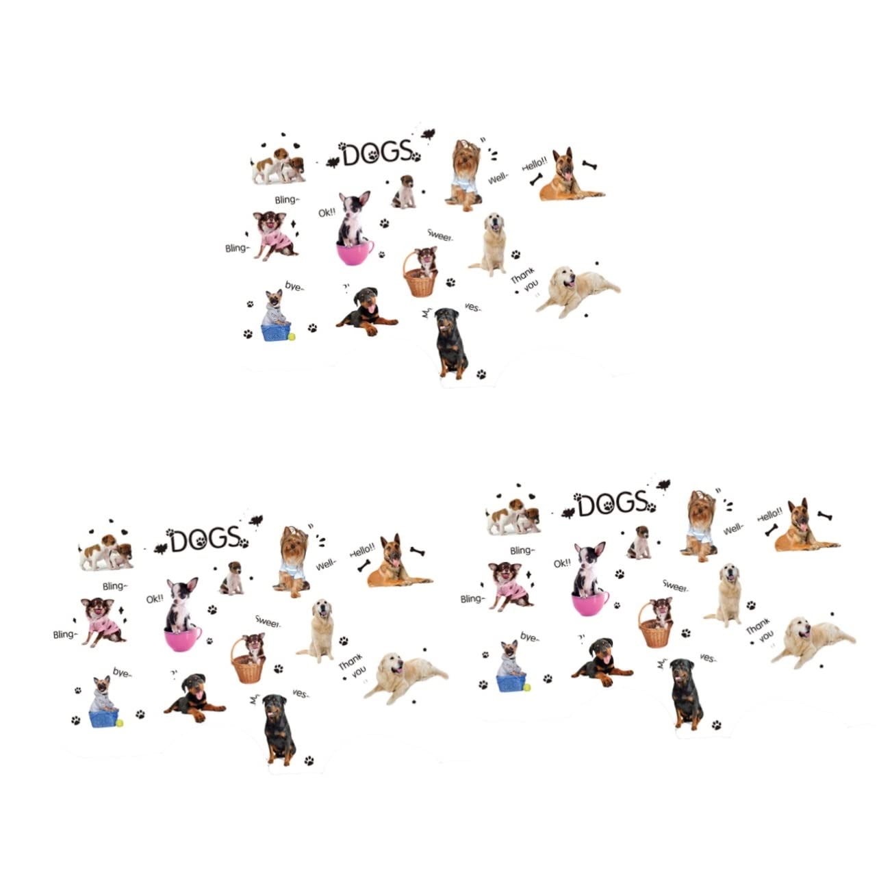 Autocollant mural amovible pattes de chiens sticker déco écologique pour bureau