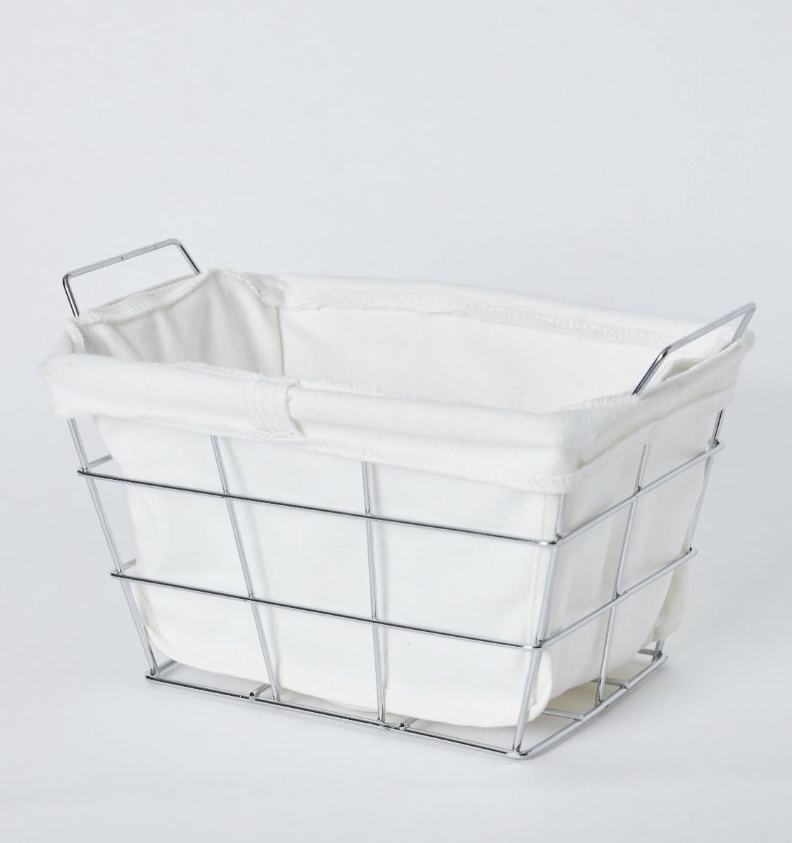 Bread Basket Metal with fabric lining Rectangle basket for serving fruit bread Snacks, tableware, Other household use (21.6 * 9.2 * 15.8 cms)
