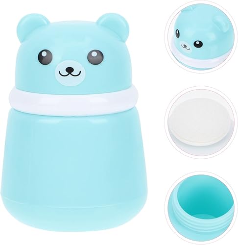 Miniatura 7 de Caja de soplo de polvo de bebé con diseño de oso de dibujos animados, recipiente vacío de polvo de talco con soplo, contenedor de polvo suelto para