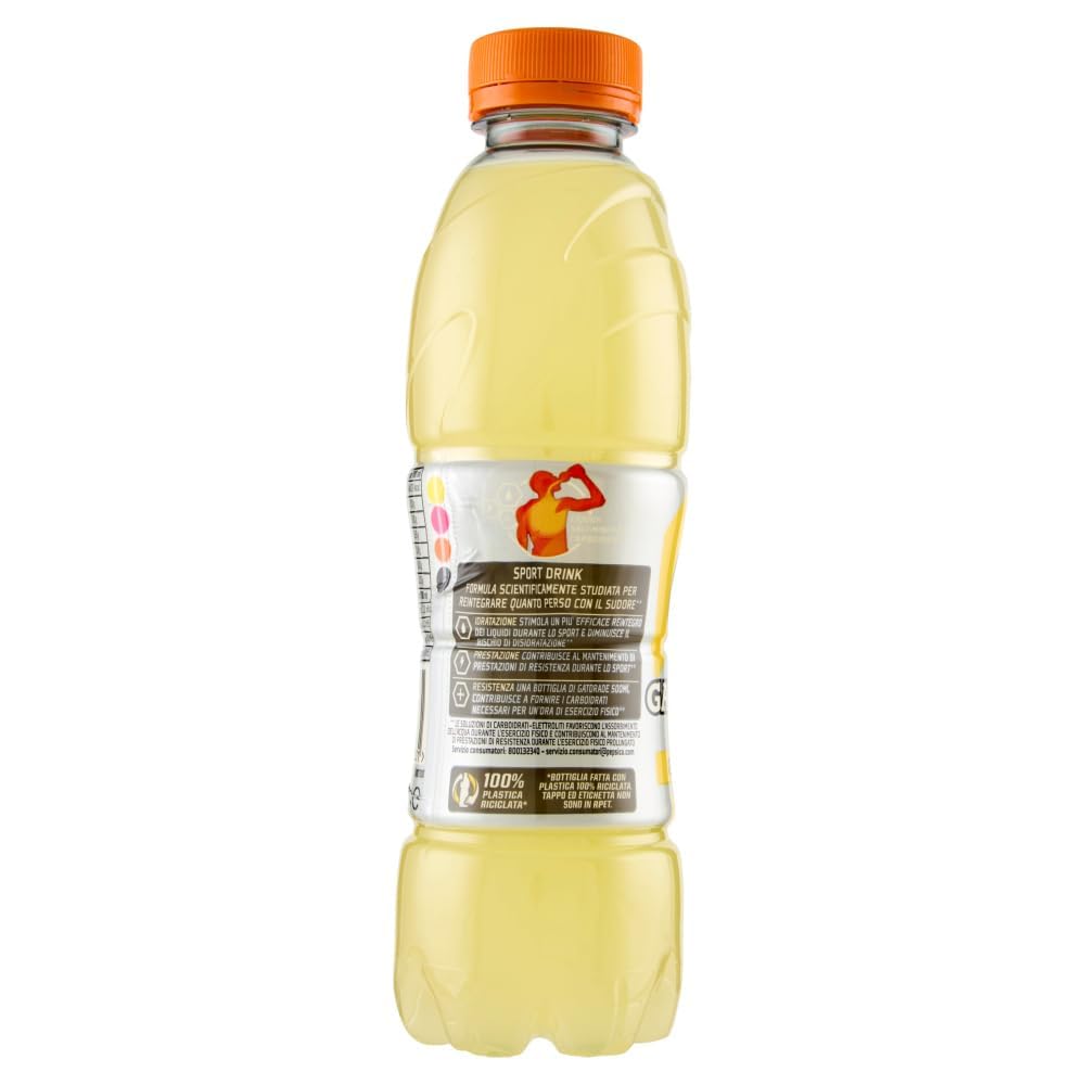 Italian Gourmet - Bebida isotónica de limón, 24 x 500 ml, bebida electrolítica para deporte, entrenamiento, fitness, hidratación, paquete individual + Polpa italiana gourmet