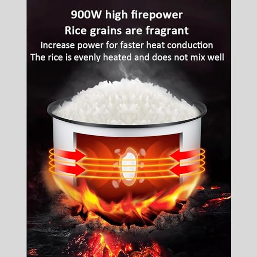 Tasty Mini Rice Cooker Portable Rice Maker With One Touch & Keep Warm Function, Great for White,Soups,Stews (2L) - Image 3