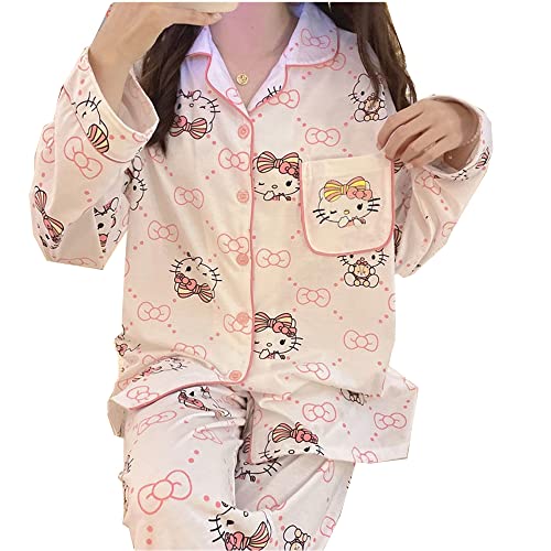 MXBC Hello Kitty Schlafanzug Mode Premium Hello Kitty Schlafanzug 100%...