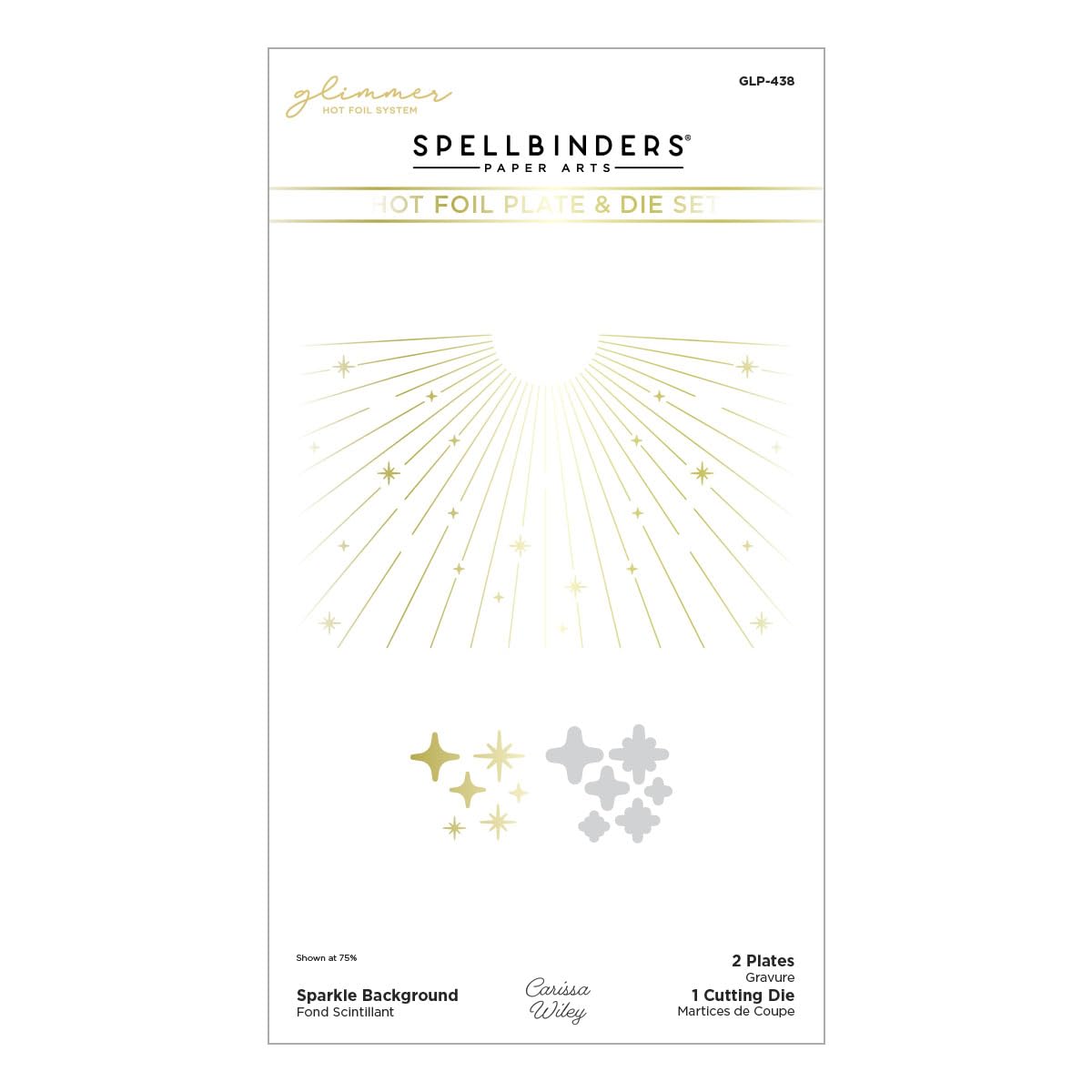 Spellbinders Sparkle Background Glimmer Hot Foil Plate & Die Set from The Shine Bright Collection by Carissa Wiley
