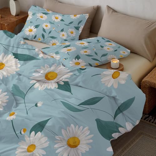 Linge de lit marguerites imprimées 3D en microfibre douce 220x240 cm