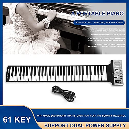 JTYX 61 Touches Roll Up Piano Portable Electronic Hand Roll Piano Clavier de Piano Pliable en Silicone Haut-Parleur intégré pour Les débutants et Les Enfants - Les Beatles, Paul McCartney, John Lennon, RIngo Starr, George Harrison JTYX 61 Touches Roll Up Piano Portable Electronic Hand Roll Piano Clavier de Piano Pliable en Silicone Haut-Parleur intégré pour Les débutants et Les Enfants – Image 3