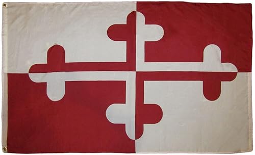 COLL7AWS 3x5 3x5 Maryland Historic Crossland Banner 3'x5' Rough Tex 100D Oxford Poly Flag