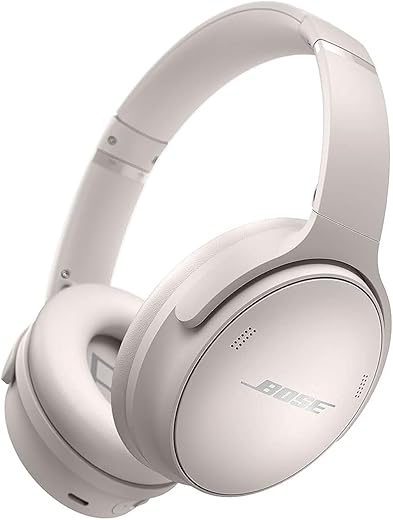Bose Quietcomfort 45 Bluetooth Wireless Over Ear Headphones with Mic Noise Cancelling – White Smoke