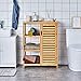 VIAGDO Bathroom Cabinet Bamboo Storage Cabinet with Doors and 3 Side Shelves, Freestanding Floor Cabinet for Bathroom, Living Room, Bedroom, Hallway, Kitchen, Storage Organizer