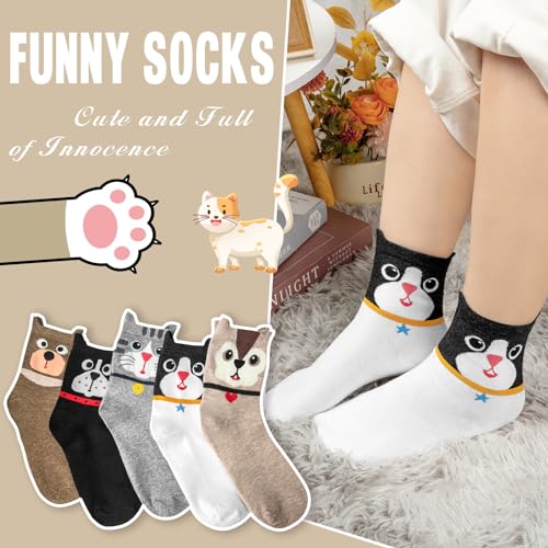 Image of Chalier Womens Funny Socks Cozy Cute Printed Patterned Fun Socks Novelty Cat Dog Socks for Women