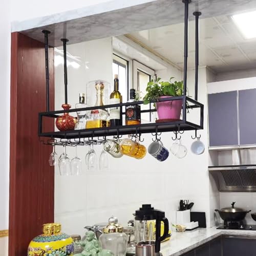 Étagère de rangement flottante pour bouteilles au plafond