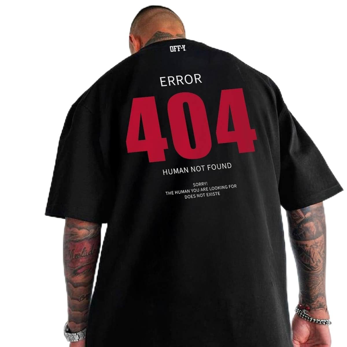Camiseta Oversized Streetwear Off-Y Error 404