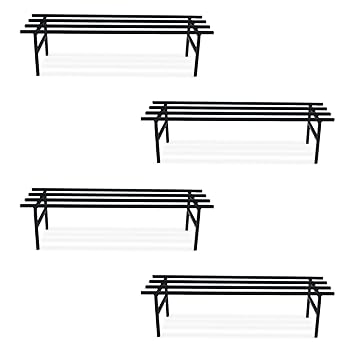 BonKaso Heavy Duty Rectangle Plant Stand: 76x24x18 cm, Black - Set of 4, Modern Design for Indoor & Outdoor Use, Sturdy, Anti-Rust Planter Stand for Garden, Balcony, Patio - image, photos