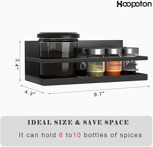 Miniatura 7 de Organizador magnético de especias de un solo nivel, estante de almacenamiento de especias para refrigerador, fácil de instalar, el lado del