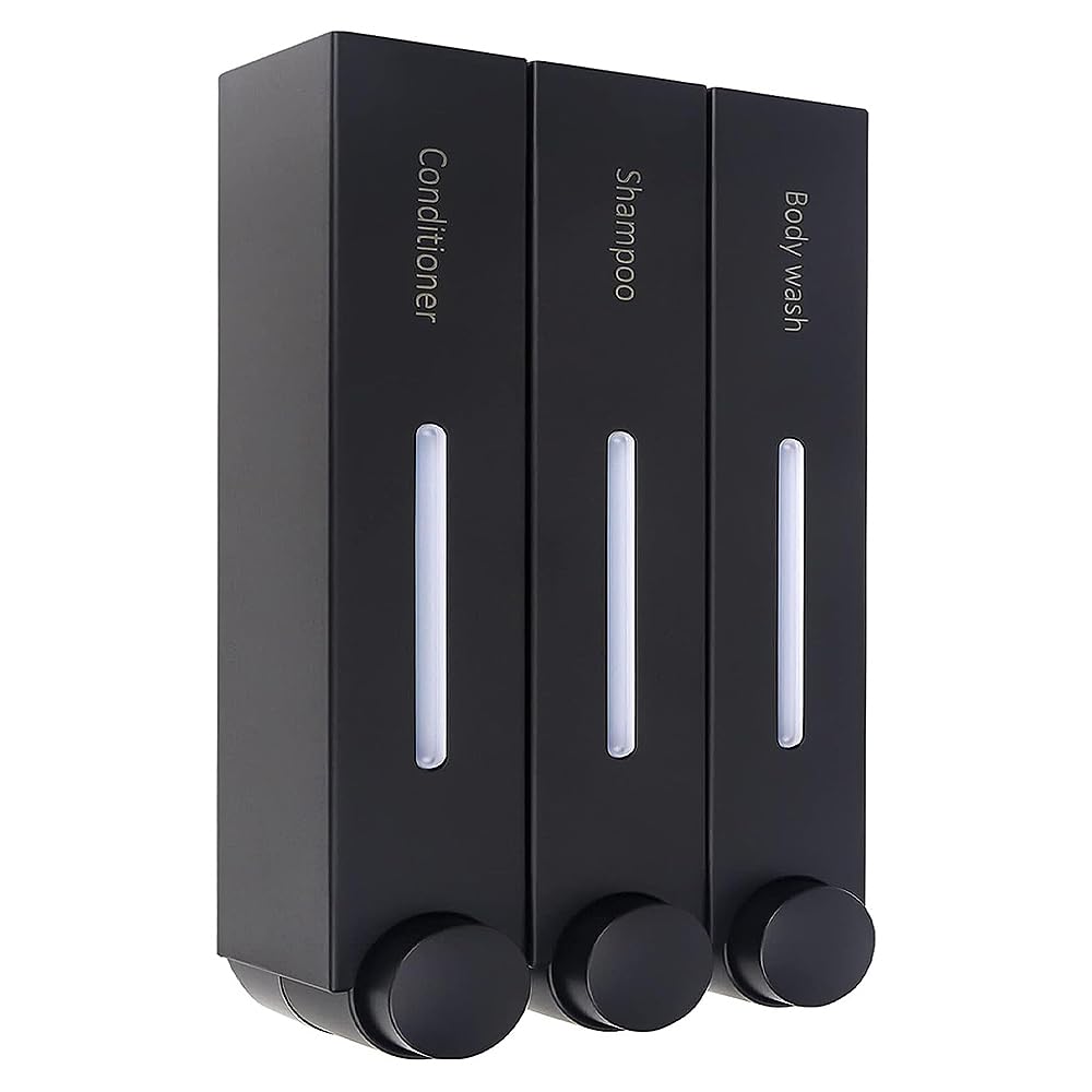 Shampoo Conditioner Dispenser 3 Chamber 3x420ml Shower Soap Dispenser Shower Gel Container Shower Pump Dispenser and Organizer for