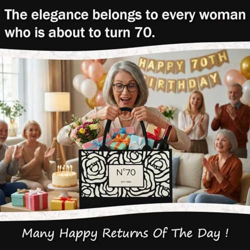 Image of 50th /60th /70th /40th /30th /80th Birthday Gifts for Women Her, Birthday Gifts Tote Bag for Mom Wife Aunt Friends
