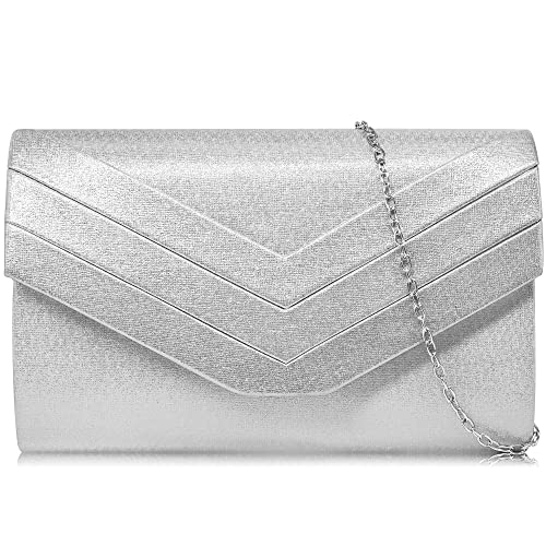 Milisente Damen Clutch aus Wildleder, Umschlag, klassische Abendtasche,...