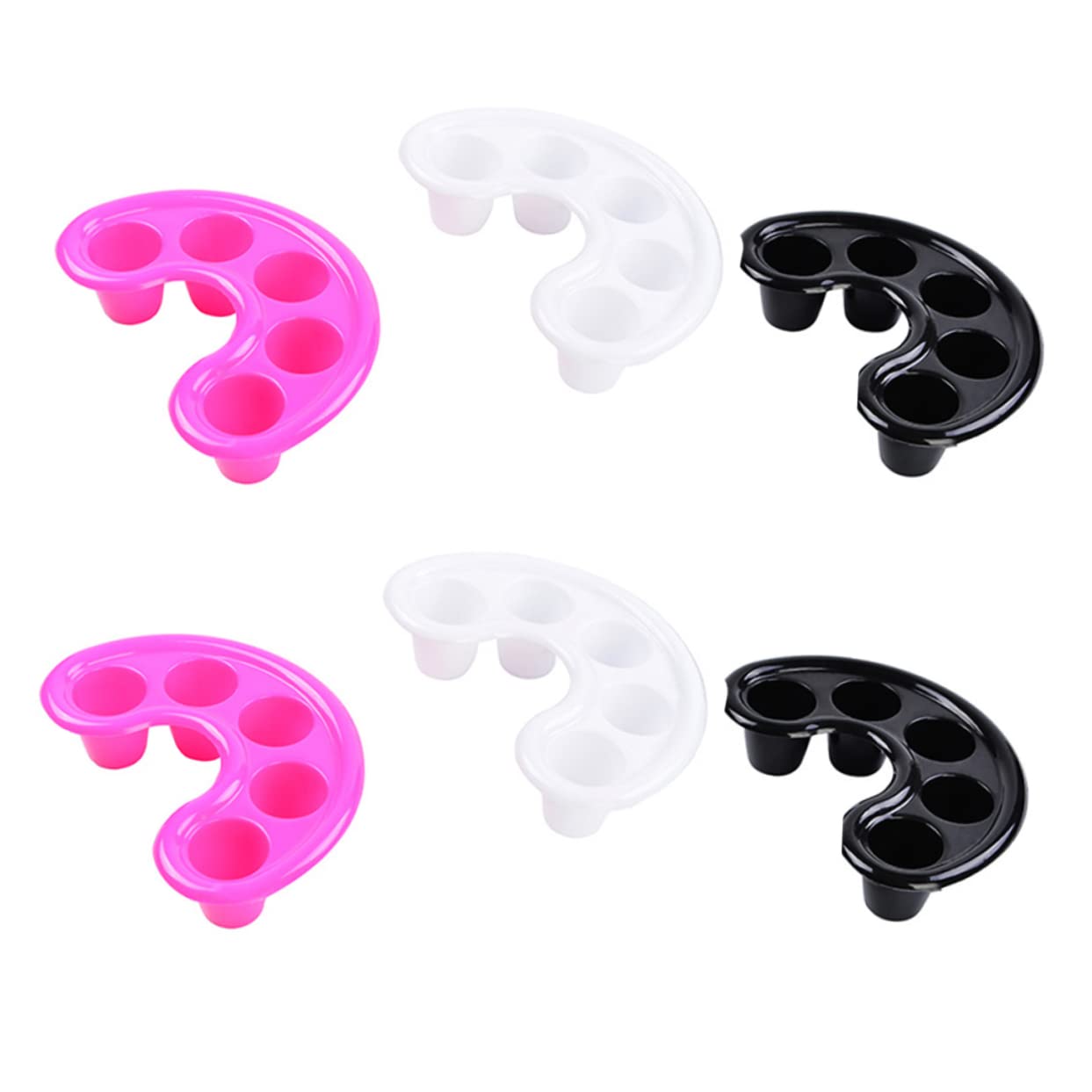 MUSISALY Nail Soaking Bowl Set 6pcs 5-hole Manicure Bowls Cuticle Softener Professional Nail Art Remover Ideal for Home Salon