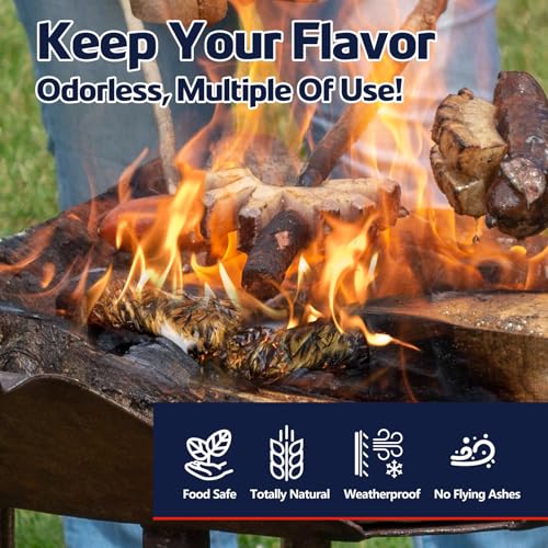 Fire Starter 72Pcs - Extra Long 12min Natural Fire Starters for Grill, Fireplace, Camping & Survival Kit | Waterproof, Odorless, Safe for BBQ/Pizza Oven/Chimney (Indoor & Outdoor) - Image 6