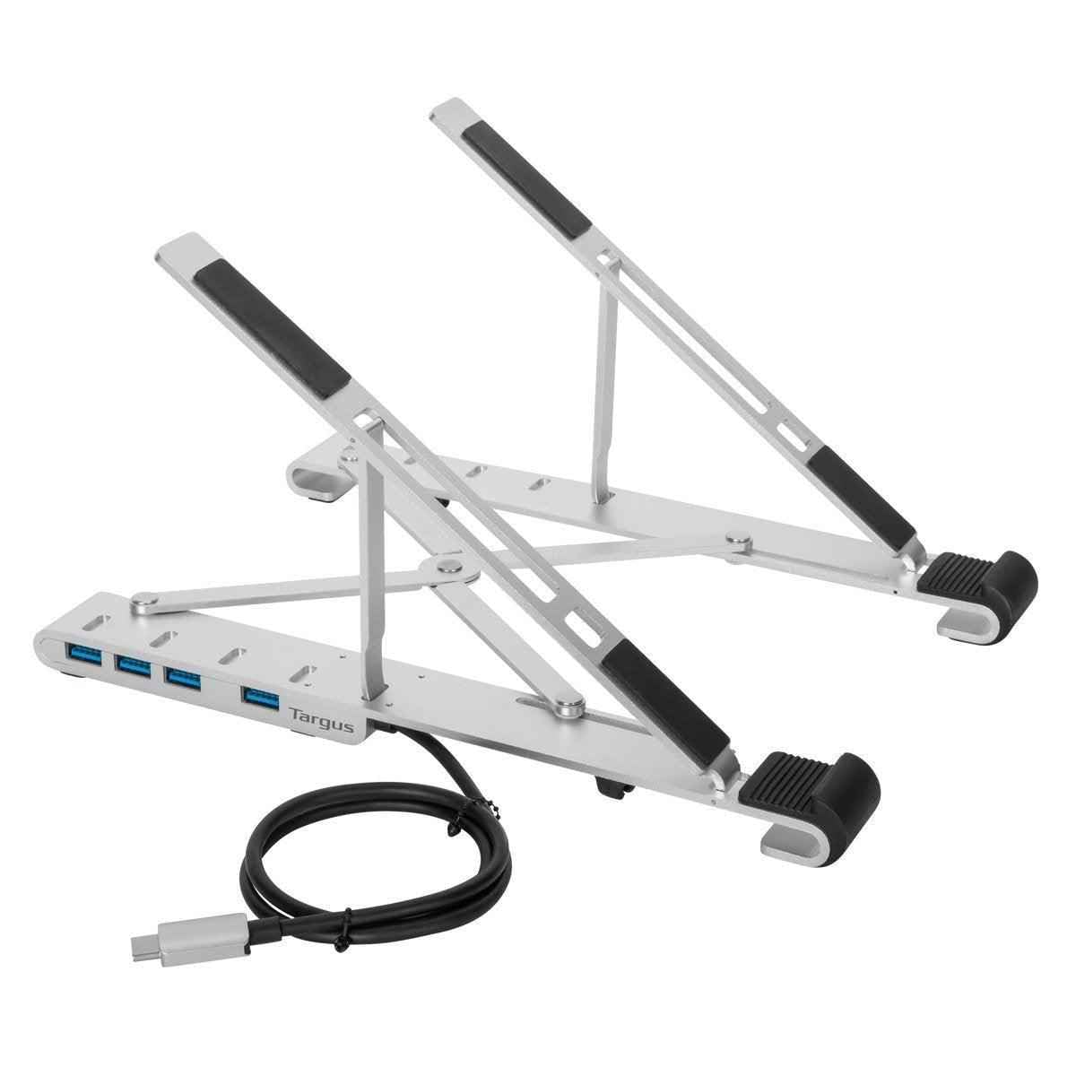 Targus USB-C Portable Stand with Integrated 4 x Powered USB-A Ports - Silver (AMU100205GL)