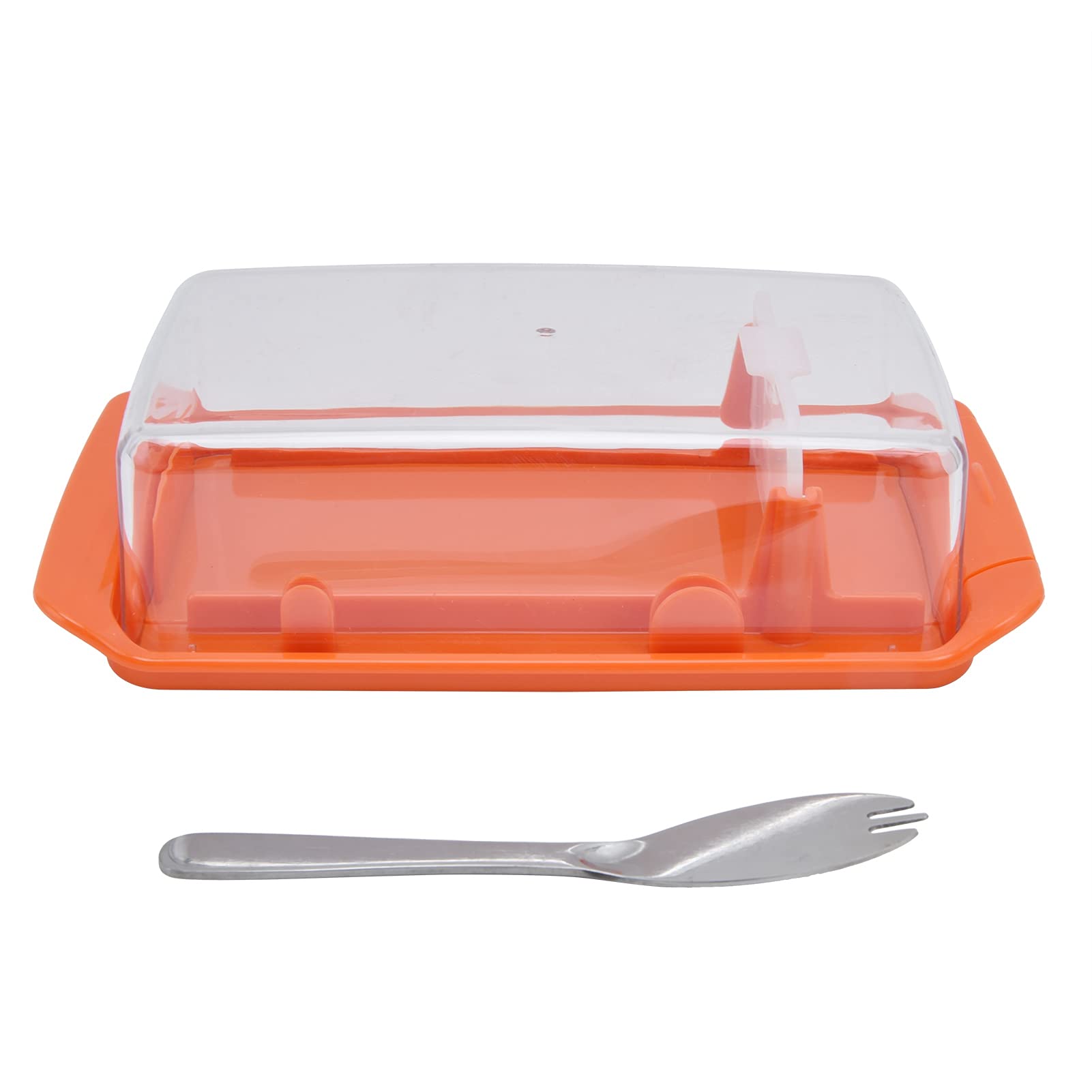 Caja para cortar mantequilla rectangular de plástico y acero inoxidable con tapa para cocina