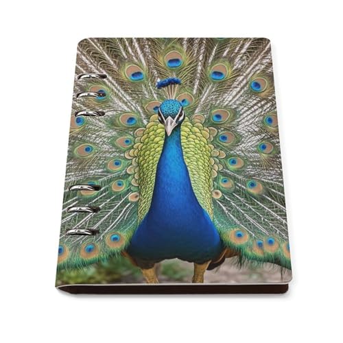 Carnet de notes A5 classeur rechargeable cuir synthétique 90 feuilles Beauty Peacock