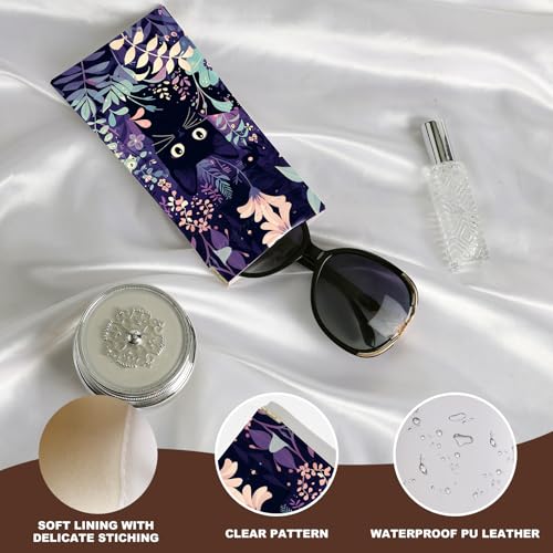 Image of Anikathy 2Pcs Sunglass Eyeglass Glasses Case Soft PU Leather with Cleaning Cloth Portable Glasses Pouch Bag for Men Women