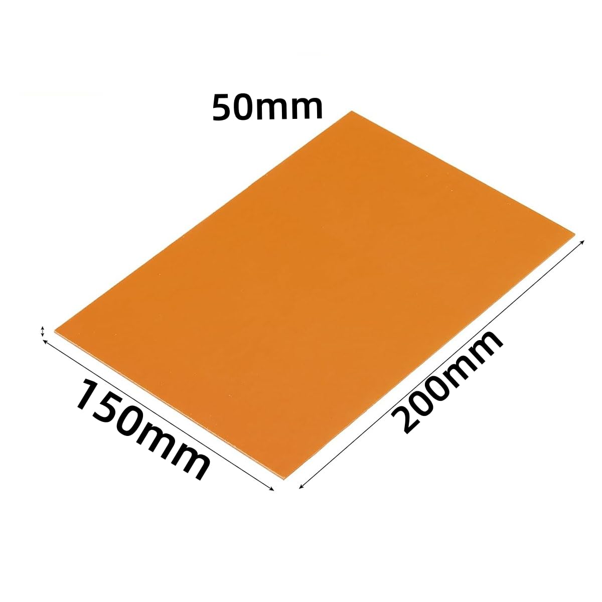 Pannello Isolante in Bachelite Arancione Elevata Prestazione, Materiale Solido Resistente alle Alte Temperature per Impianti Elettrici, Componentistica,50mmx150mmx200mm