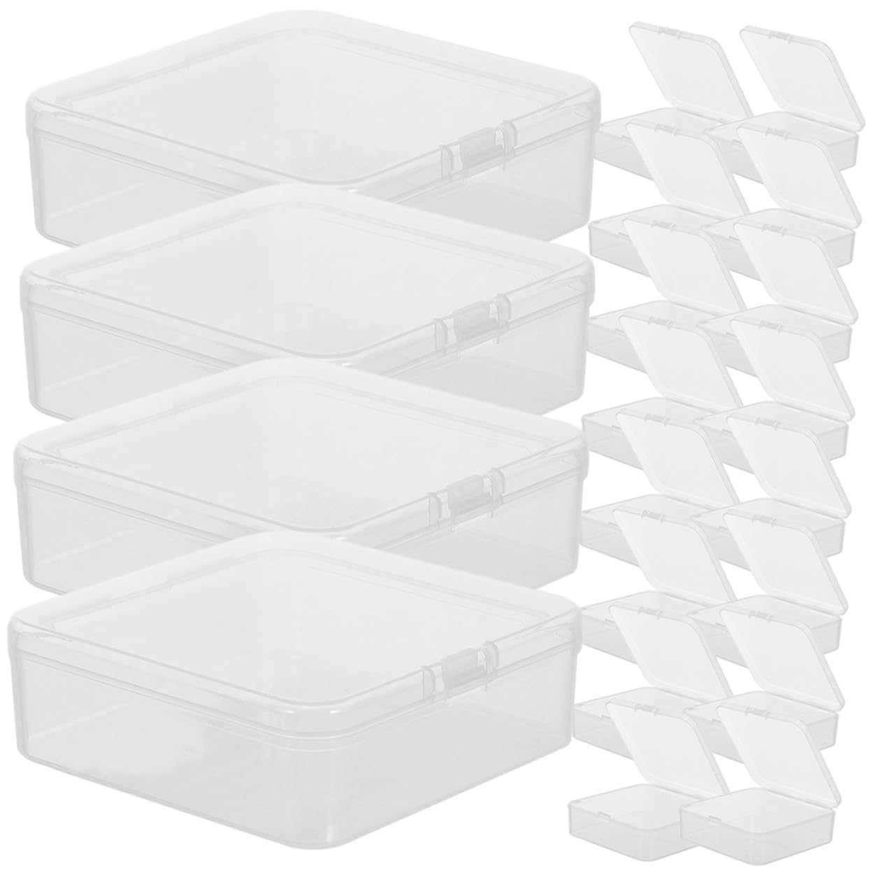 Boîtes de rangement plastique transparentes 20 pièces pour trier accessoires vis et petites perles