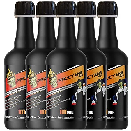 PROCTANE EVO Octane Booster with Ethanol Stablizer for Petrol Car and Bike - Prevents Fuel Consumption, Increases Mileage & Engine Power (BS3, BS4 & BS6 Vehicle Compatible) (300 ml, Pack of 5)