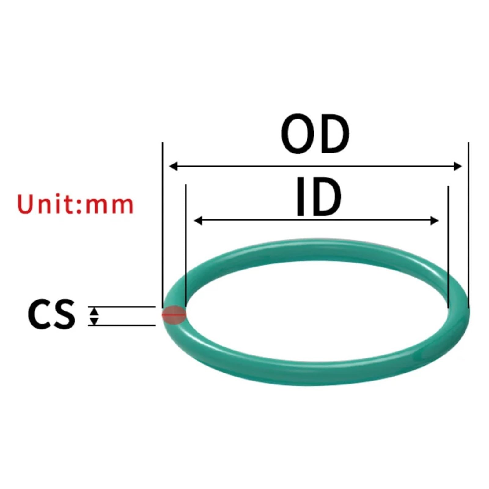 Uszczelka FPM typu O w FKM o grubości CS2/2,8/5 mm (OD26xCS2-30szt)