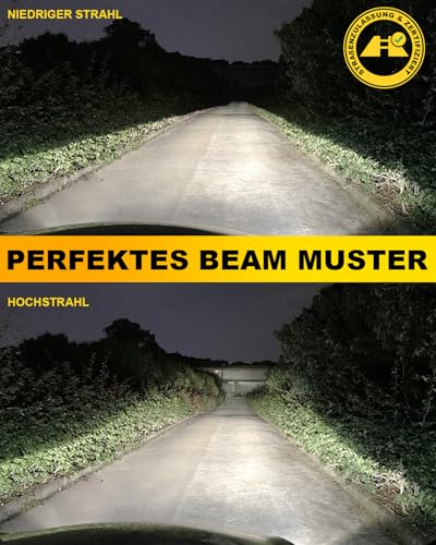 OUSHI H11 LED Scheinwerferlampe mit Straßenzulassung, 800% Helleres Licht 5500K Weiß H9 H8 LED Fernlicht und Abblendlicht UNECE-R37 Zulassung mit E-Zeichen, 2 Stück
