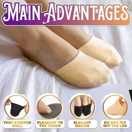 5 Pairs Cotton Toe Socks Women Half Socks Toe Covers for Women Toe Topper Socks Women Socks With Toe Slots Half Socks for Women Cotton Half Socks for Women Mule Socks Women Toe Cap Socks For Clogs4