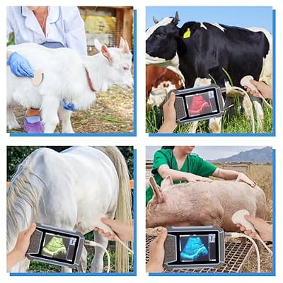 2025 Upgraded Veterinary Ultrasound Machine - with 3.5MHz Convex Probe, Pregnancy Portable Handheld Scanner B-Ultra Sound for Cattle, Horse, Pigs, Sheep, Cats, Dogs, Rabbit, Fish