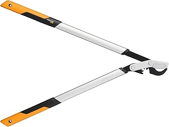 Fiskars PowerGear X Bypass Gear Scissors for Fresh Wood, Non-stick Coated, Hardened Precision Steel