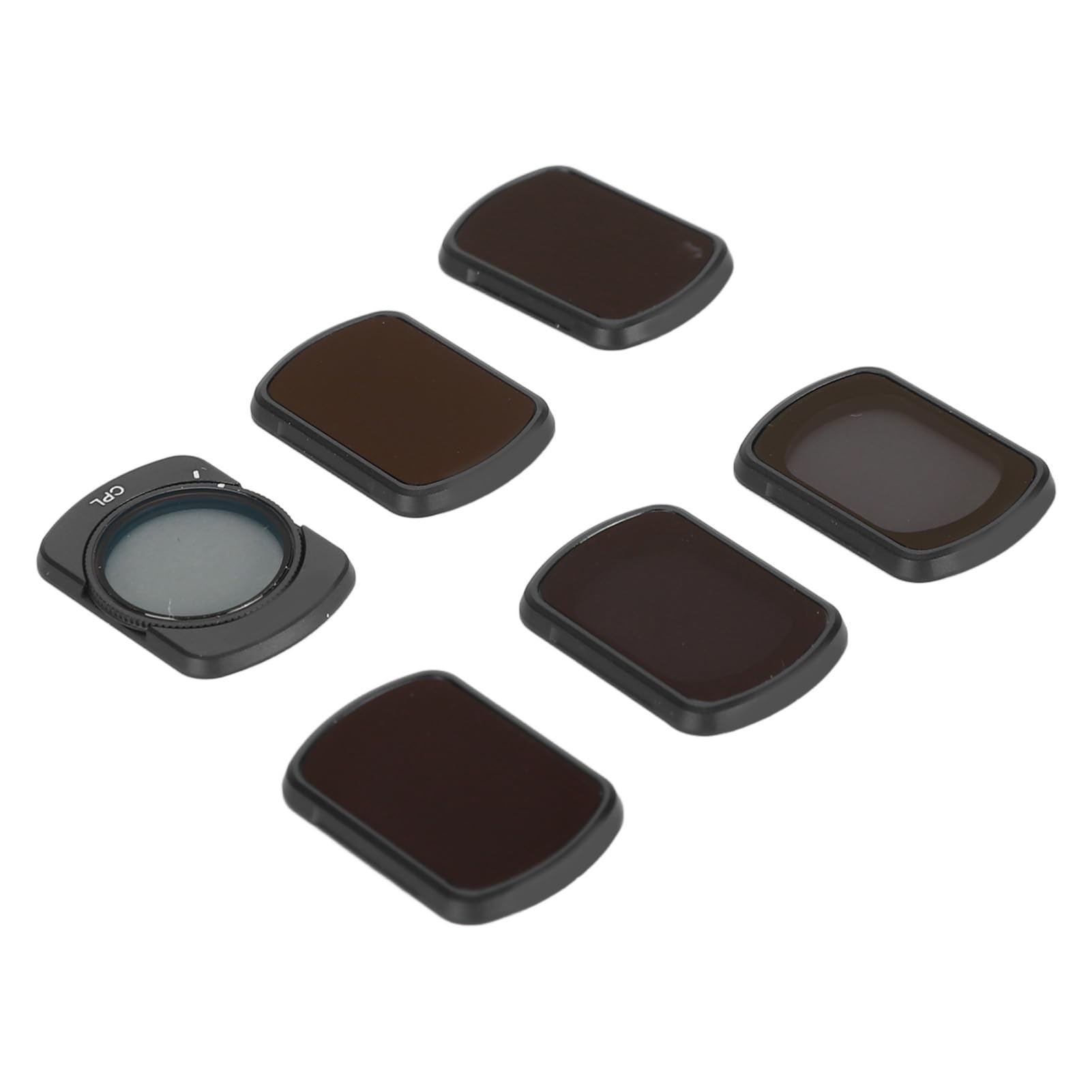 Zestaw Filtrów Aparatu do Drona Ochronne, Wielowarstwowe Filtry ze Szkła Optycznego do Pocket 3 Stop Aluminium Czarny Matowy 6 szt. CPL ND4 ND8 ND16 ND32 ND64 do Fotografowania Dronami