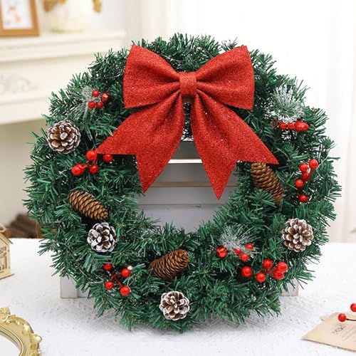 Couronne de Noël extérieur en sapin artificiel premium pour fenêtre
